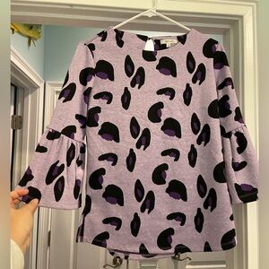 Tyler Boe Purple Bell Sleeve Cheetah Sweater